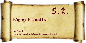 Sághy Klaudia névjegykártya